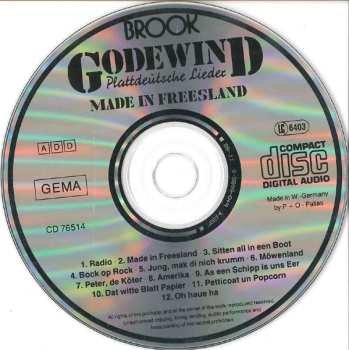 CD Godewind: Made In Freesland (Plattdeutsche Lieder) 505362