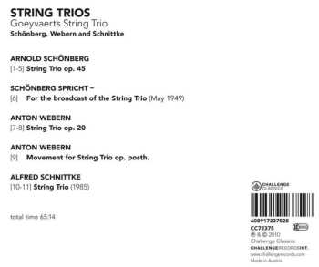 CD Goeyvaerts String Trio: String Trios: Schönberg, Webern and Schnittke