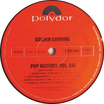 2LP Golden Earring: Pop History Vol. 16 535548