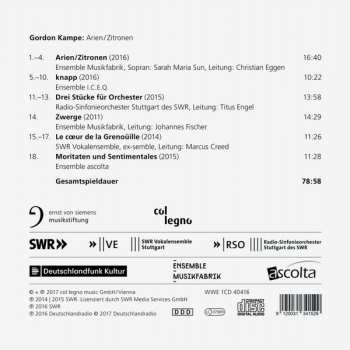 CD Gordon Kampe: Arien/Zitronen 332982