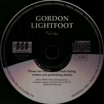 2CD Gordon Lightfoot: Dream Street Rose / Shadows / Salute 112436