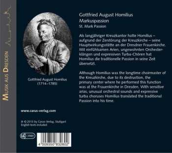 2CD Gottfried August Homilius: Markuspassion / St. Mark Passion 123347