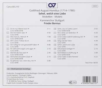 CD Gottfried August Homilius: Sehet, Welch Eine Liebe (Motetten) 123119