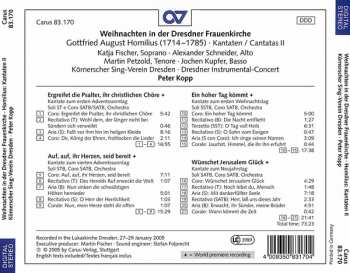CD Gottfried August Homilius: Weihnachten In Der Dresdner Frauenkirche (Cantatas II) 116728