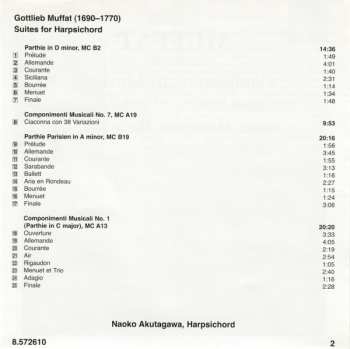 CD Gottlieb Muffat: Componimenti Musicali (Suites For Harpsichord) 267594