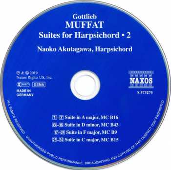CD Gottlieb Muffat: Suites For Harpsichord • 2 338100