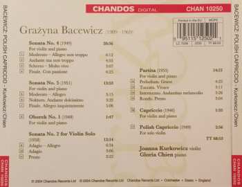 CD Grażyna Bacewicz: Polish Capriccio - Works For Violin And Piano 322824