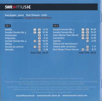 2CD Grażyna Bacewicz: Complete Works For Violin & Piano (World Premiere) 382785