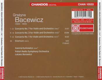 CD Grażyna Bacewicz: Violin Concertos Nos 1, 3 And 7 291003