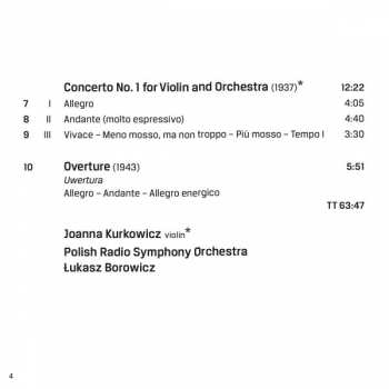 CD Grażyna Bacewicz: Violin Concertos Nos 1, 3 And 7 291003