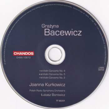 CD Grażyna Bacewicz: Violin Concertos Nos 2, 4 And 5 304602