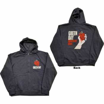 Merch Green Day: Green Day Unisex Zipped Hoodie: American Idiot (back Print) (large) L