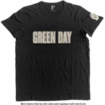 Merch Green Day: Vyšívané Tričko Logo Green Day & Grenade 