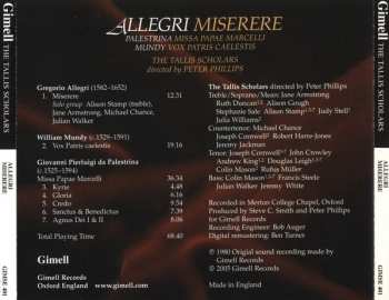 CD Gregorio Allegri: Miserere / Missa Papae Marcelli / Vox Patris Caelestis 451535