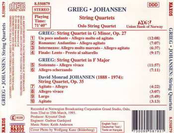 CD Edvard Grieg: String Quartets: G Minor, Op. 27 • F Major / String Quartet, Op. 36 451308