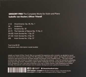 CD Grigory Frid: The Complete Works For Violin And Piano 467629