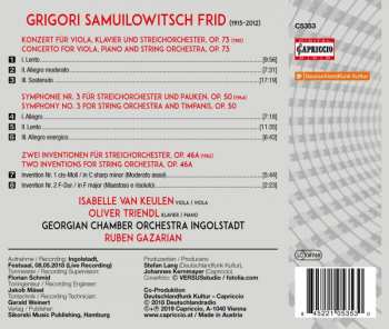 CD Grigory Frid: Symphony No. 3, Double Concerto, Inventions 287254
