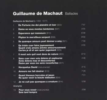 CD Guillaume de Machaut: Ballades 298156