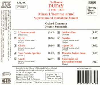 CD Guillaume Dufay: Missa L'Homme Armé / Supremum Est Mortalibus Bonum 330319