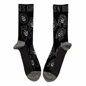 Merch Guns N' Roses: Kotníkové Ponožky Skulls Band Monochrome 
