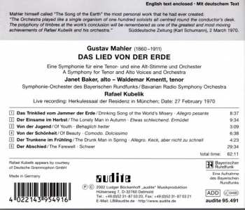 CD Gustav Mahler: Das Lied Von Der Erde   181008
