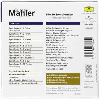 12CD Gustav Mahler: Die 10 Symphonien - Orchesterlieder 312369