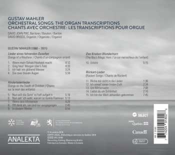 CD Gustav Mahler: Orchestral Songs - The Organ Transcriptions 320244