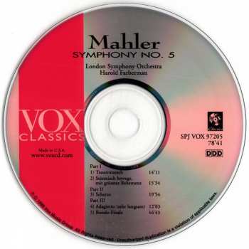CD Gustav Mahler: Symphony No. 5 318175
