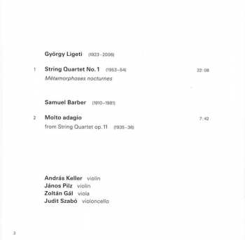 CD György Ligeti: Ligeti String Quartets / Barber Adagio 331479