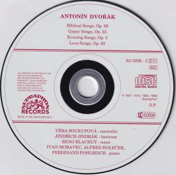 CD Antonín Dvořák: Gypsy Songs - Biblical Songs 33536