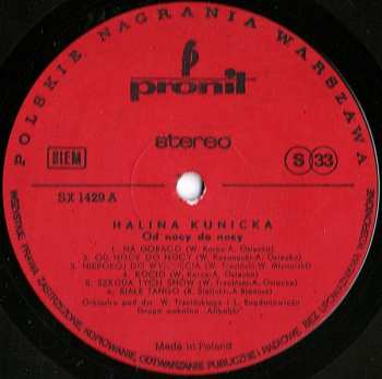 LP Halina Kunicka: Od Nocy Do Nocy 531309