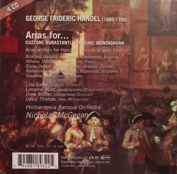 4CD/Box Set Georg Friedrich Händel: Arias For... Cuzzoni, Durastanti, Senesino, Montagnana DIGI 467334
