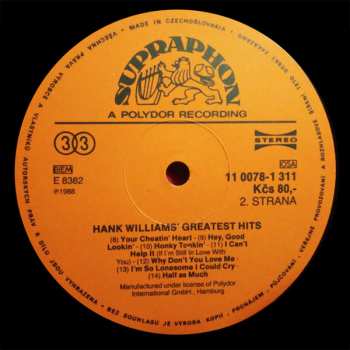LP Hank Williams: Hank Williams' Greatest Hits (14 Of Hank's All-Time Best) 155530