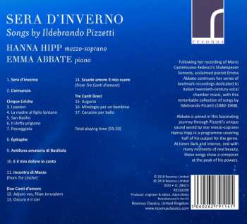 CD Hanna Hipp: Sera D'Inverno: Songs By Ildebrando Pizzetti 420407