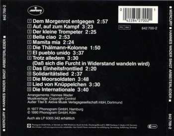 CD Hannes Wader: Hannes Wader Singt Arbeiterlieder 120982