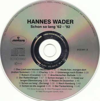 CD Hannes Wader: Schon So Lang • '62-'92 192609