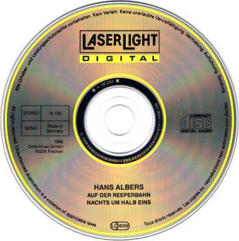 CD Hans Albers: Auf Der Reeperbahn Nachts Um Halb Eins