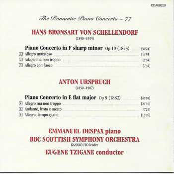CD Hans Bronsart Von Schellendorf: Piano Concertos 368984