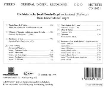 CD Hans-Dieter Möller: Die Historische Jordi-Bosch-Orgel Zu Santanyj (Mallorca) 450336