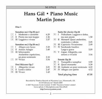 2CD Hans Gal: Piano Music 191902