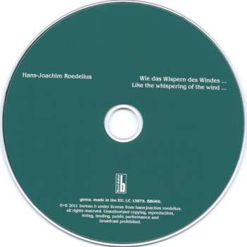 CD Hans-Joachim Roedelius: Wie Das Wispern Des Windes ... = Like The Whispering Of The Wind... 462599