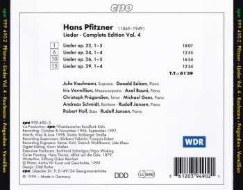 5CD/Box Set Hans Pfitzner: Lieder Complete Edition 122667