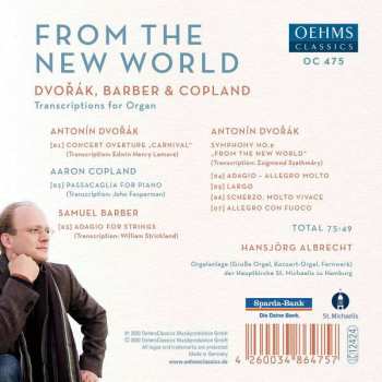 CD Hansjörg Albrecht: From The New World - Dvorak, Barber & Copland (Transcriptions For Organ) 180842