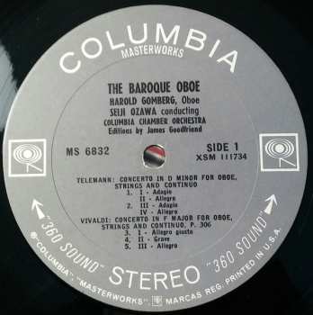 LP Harold Gomberg: The Baroque Oboe 526965