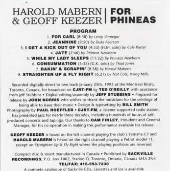 CD Harold Mabern: For Phineas