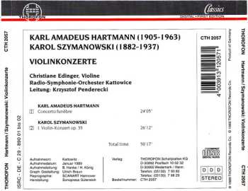 CD Karl Amadeus Hartmann: Violinkonzerte 529016