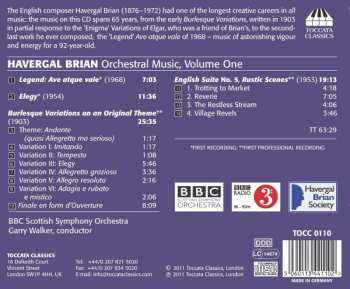 CD Havergal Brian: Orchestral Music Volume One (Early And Late Works) 460467