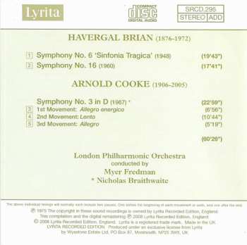 CD Havergal Brian: Havergal Brian: Symphonies 6 & 16 / Arnold Cooke: Symphony No. 3 348936