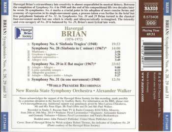 CD Havergal Brian: Symphonies Nos. 6, 28, 29 and 31 182831