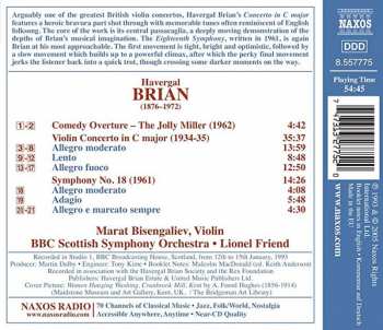 CD Havergal Brian: Violin Concerto • Symphony No 18 • The Jolly Miller (Overture) 190003